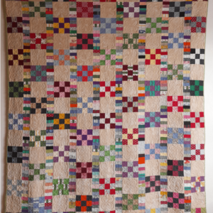 Nine patch blocks et carrés fleuris