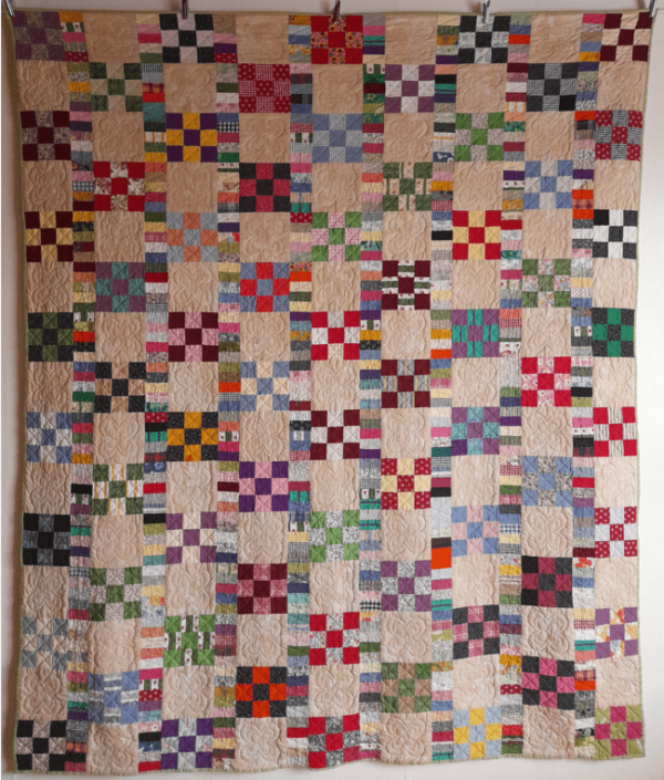 Nine patch blocks et carrés fleuris